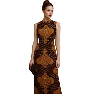 Vintage 60s- 70s  Paisley Midi Sleeveless Dress  Small